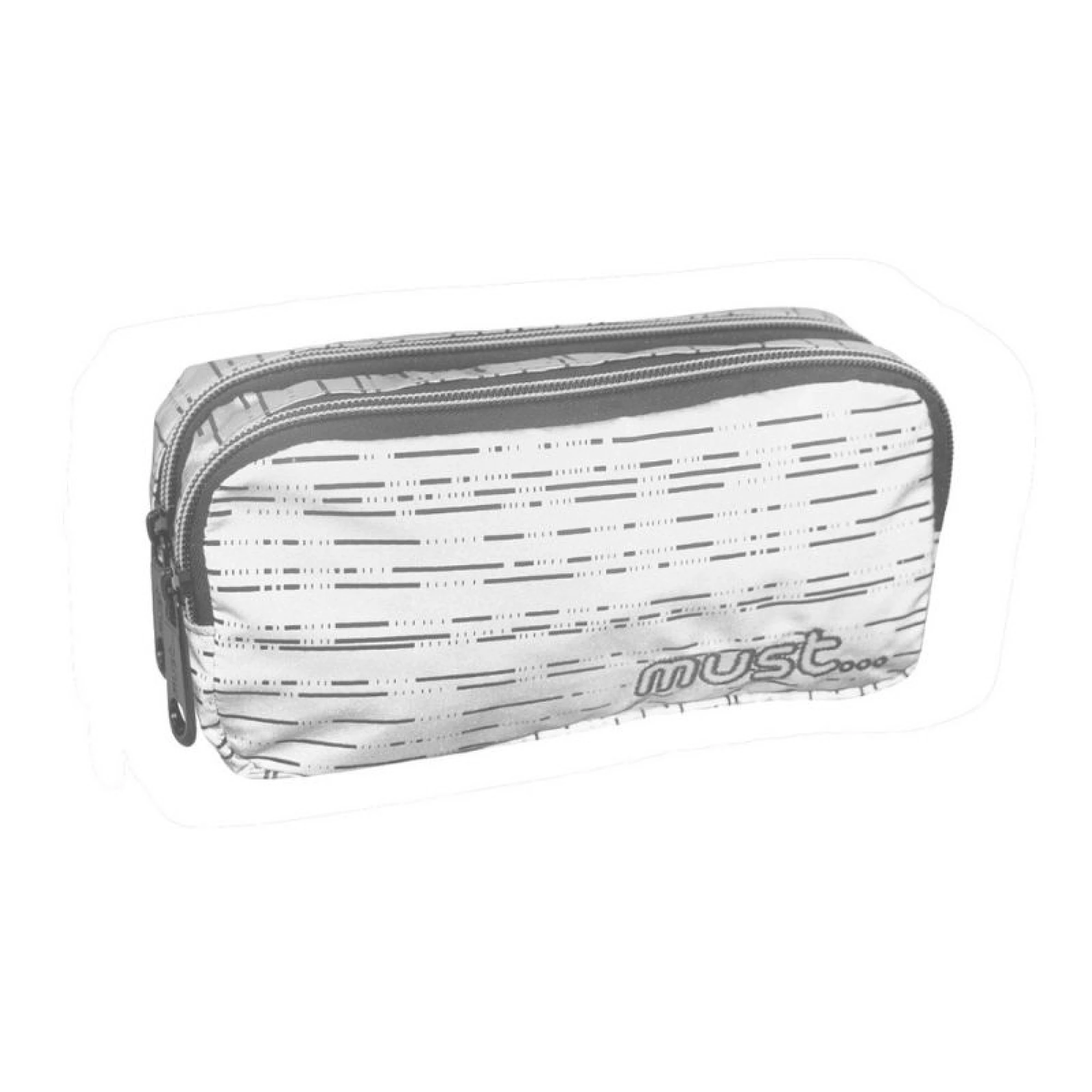 Reflective Pencil Case Must Reflect Lines with 2 zippers