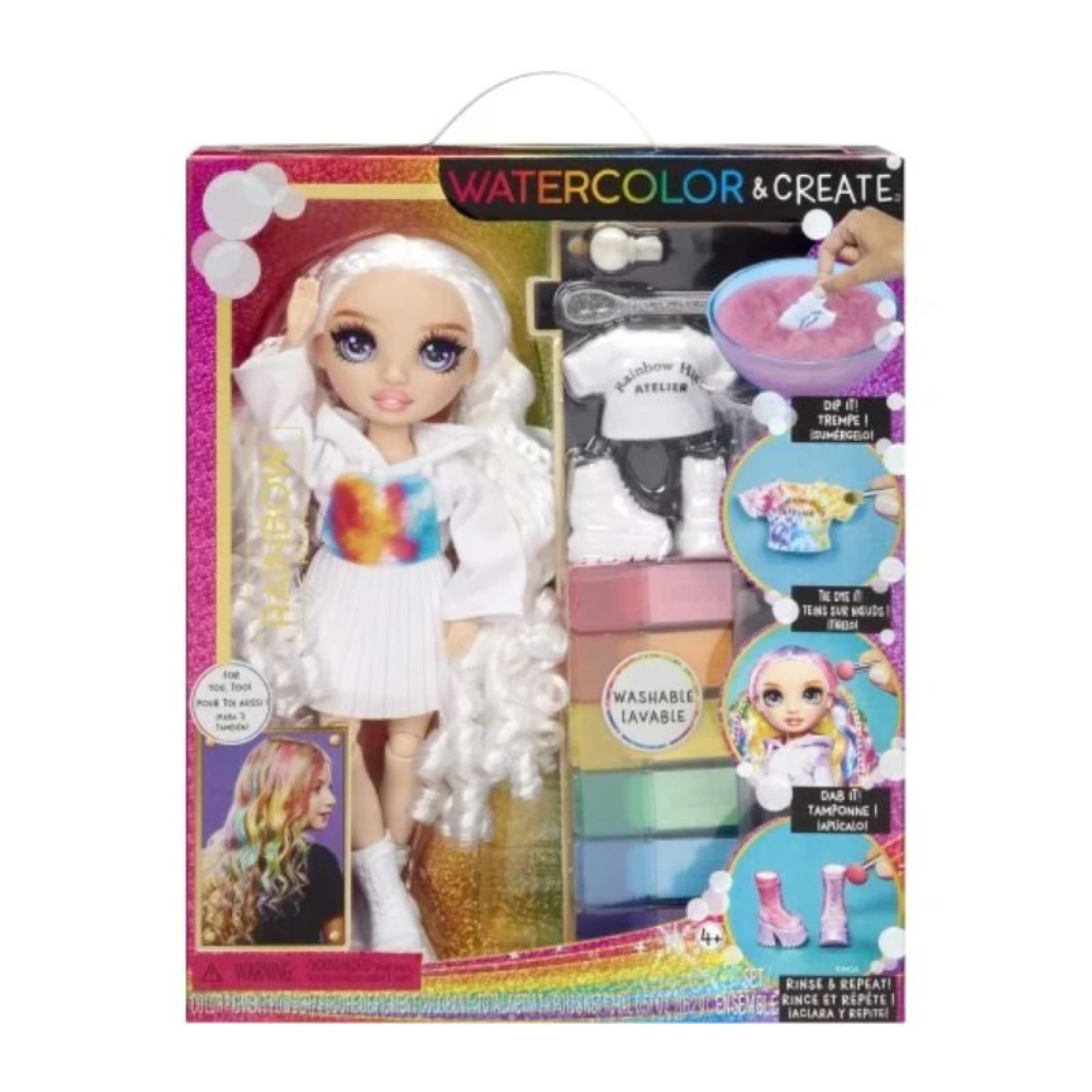 Rainbow High Watercolor &amp; Create DIY Fashion Doll Purple Eyes Tie-Dye