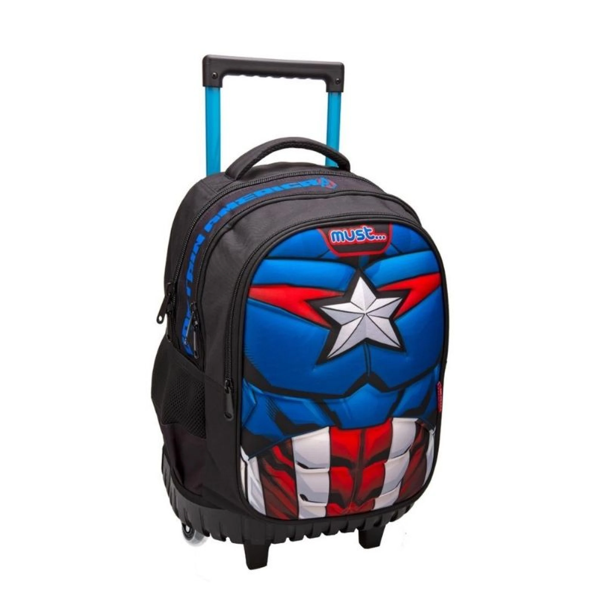 Must School Trolley Backpack Avengers Captain America Must with 3 cases