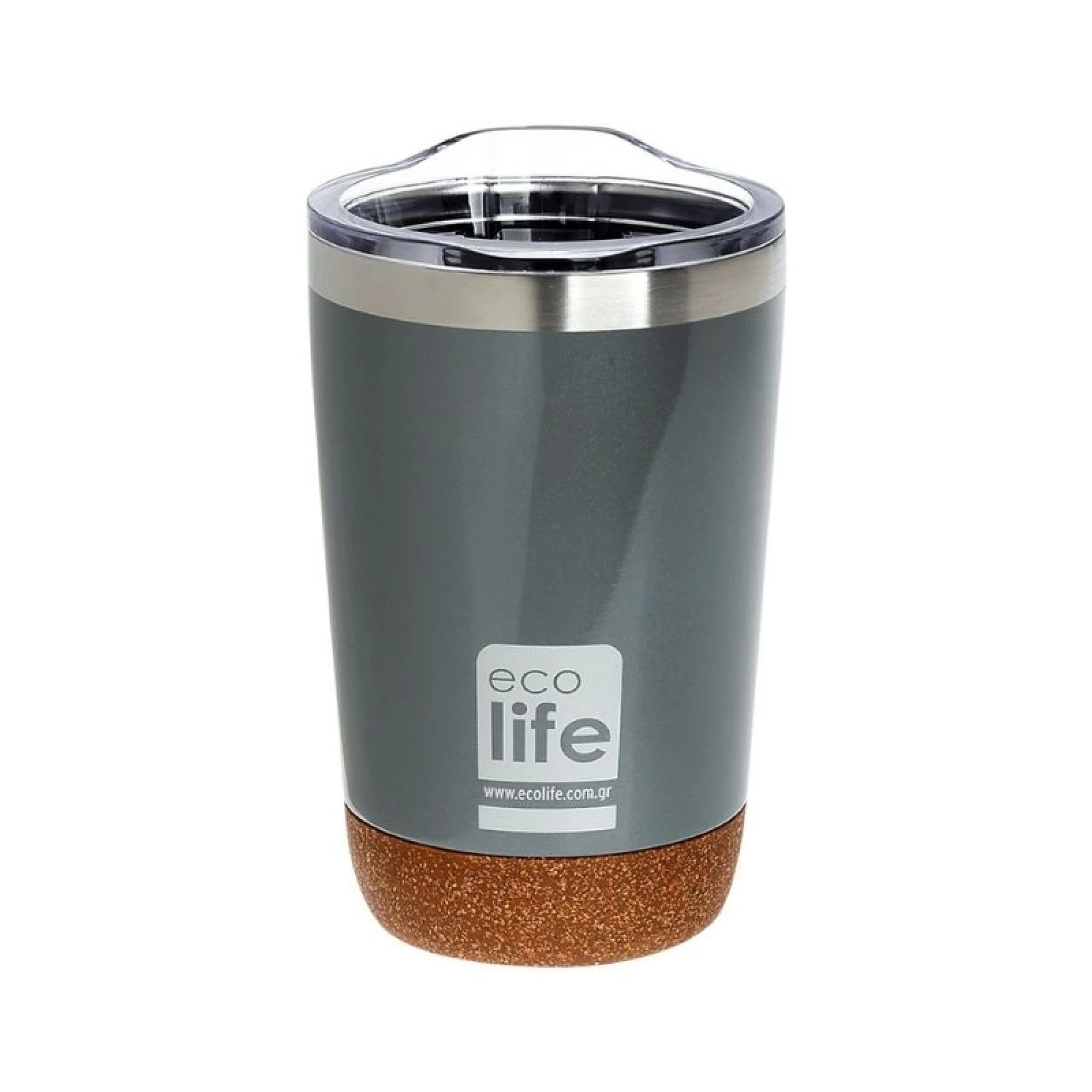 Eco Life - Light Gray (cork bottom) coffee thermos 370ml |