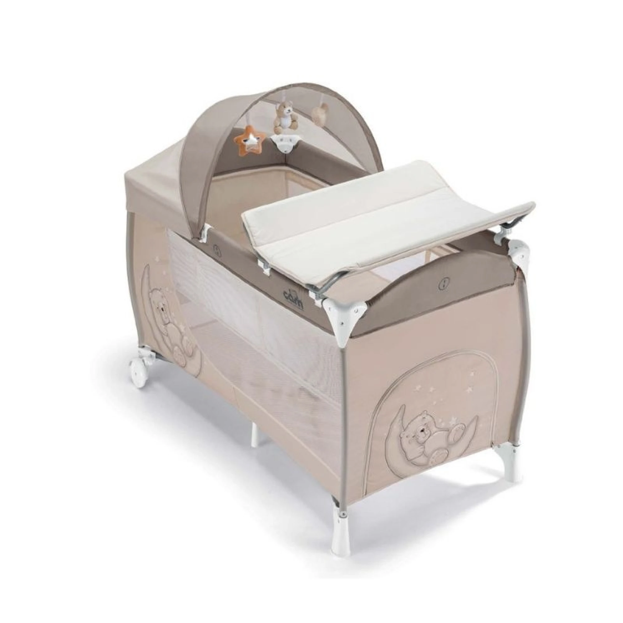 Cam Travel Cot Daily Plus Teddy  - Beige
