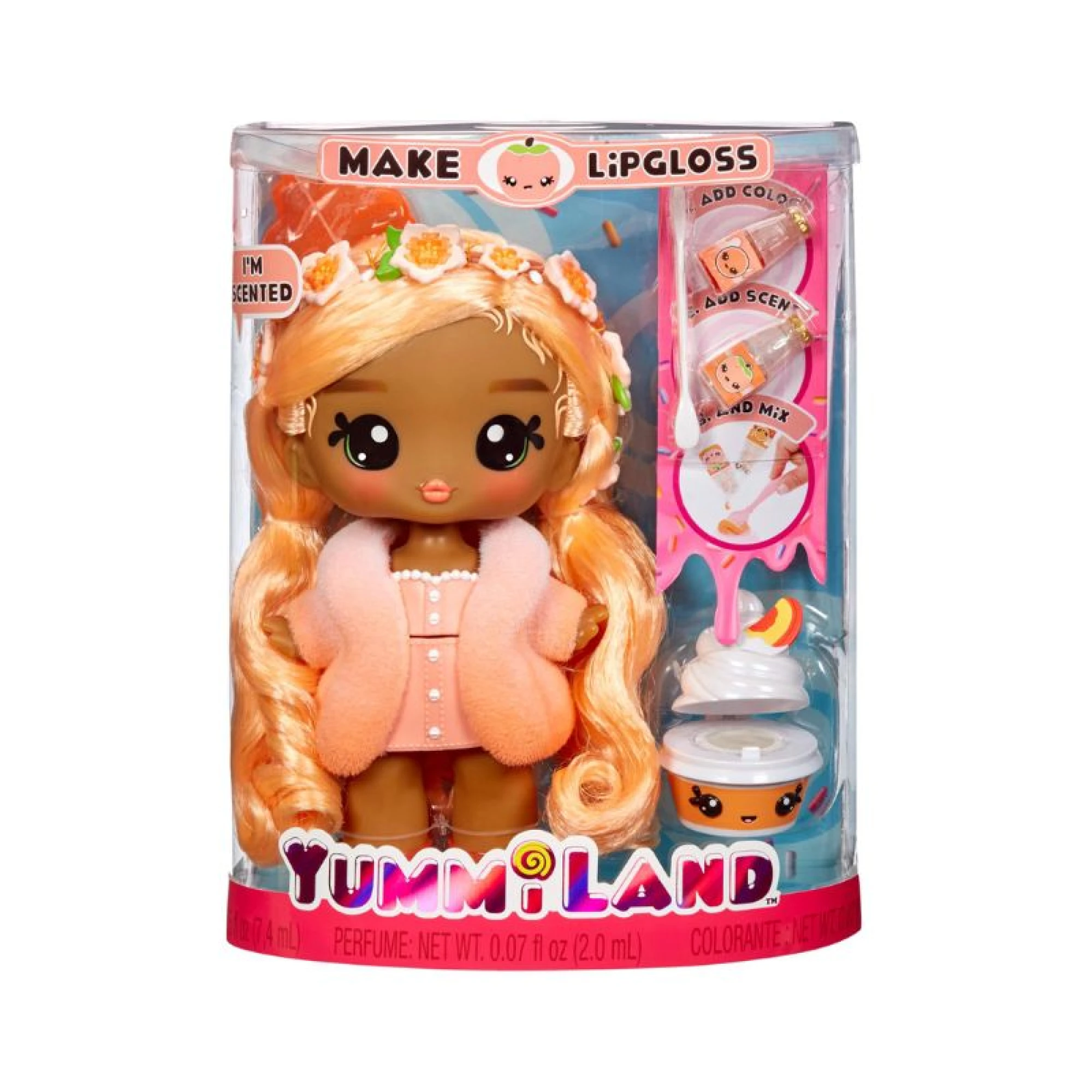 Yummiland Large Doll + Lipgloss Pet- Pia Peach