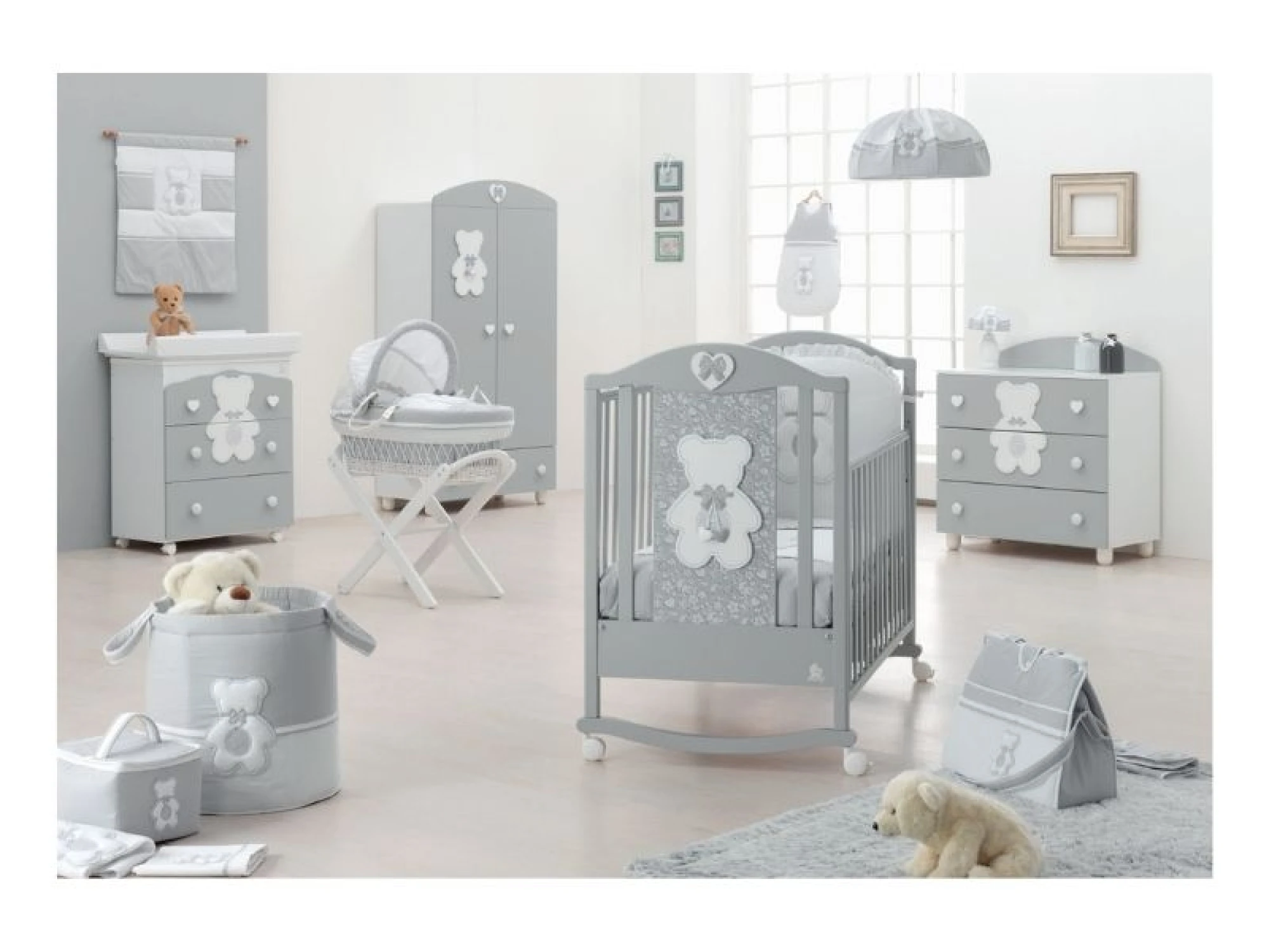 Italbaby cot Fiocco classic (grey)
