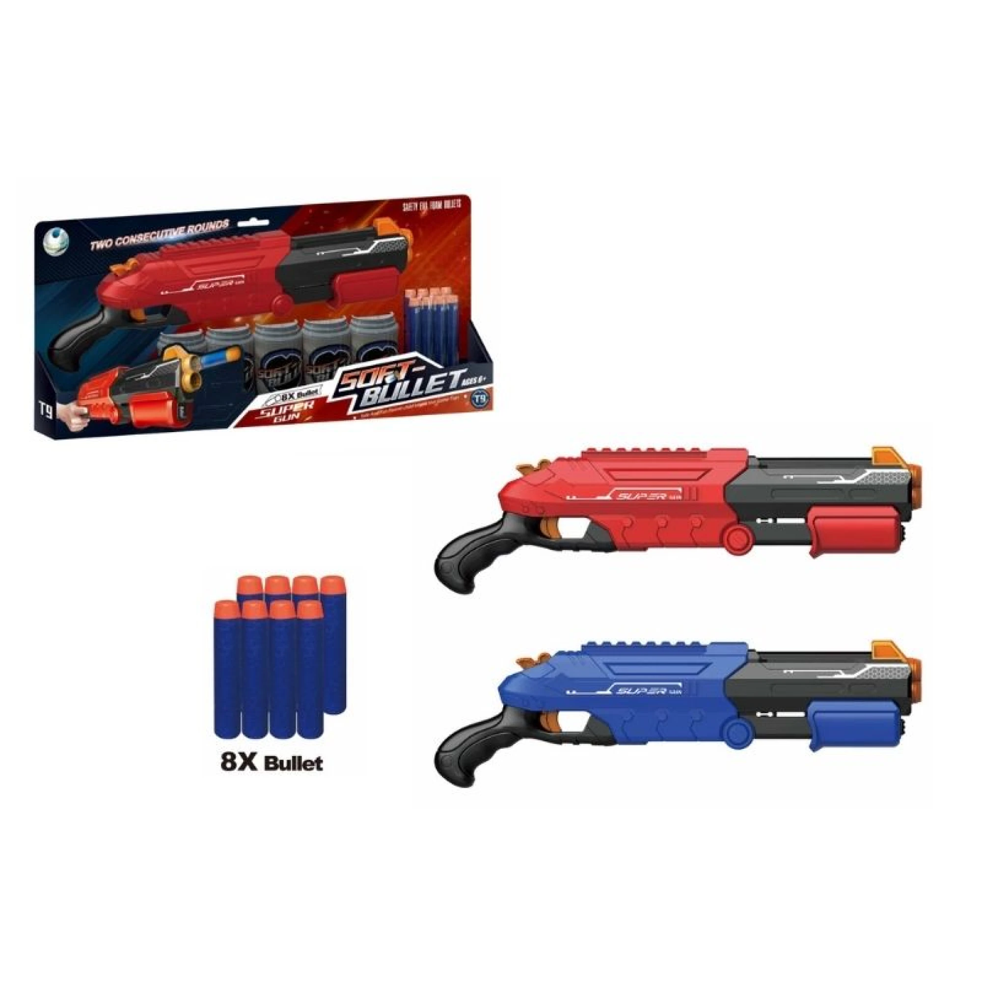 Infinity Toys - Soft Bullet gun red ( 8PCS bullet )