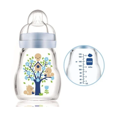 MAM - Feel Good Glass Bottle 170ml - Blue