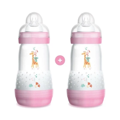 MAM Set of 2 Baby Bottles Easy Start ™ Anti-Colic 260ml - Pink