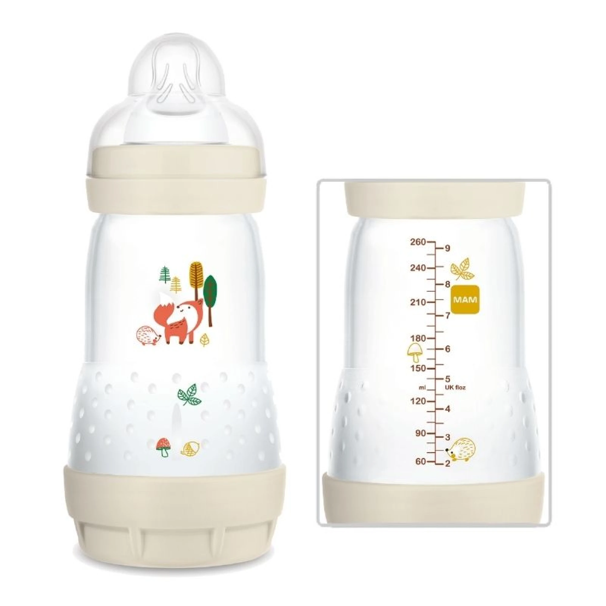 MAM Colors of Nature Baby Bottle Easy Start  Anti-Colic 260ml - Unisex