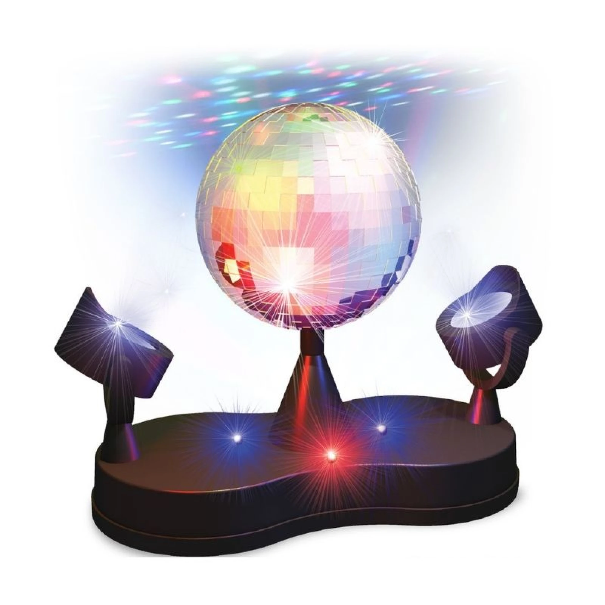 Party Light with Rotating Mirror Ball and Multi-Color Spot Lights