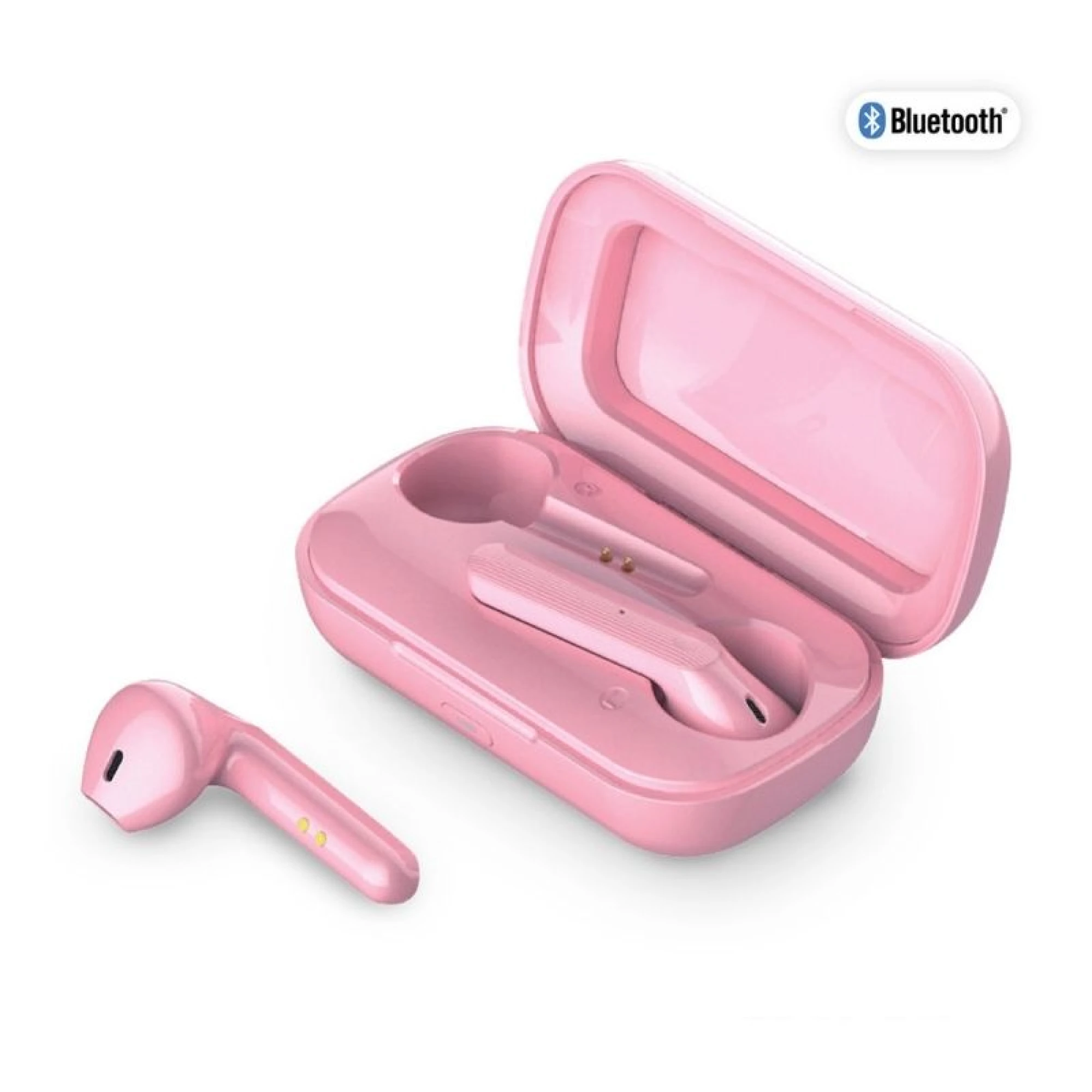 Bluetooth True Wireless Earbuds with Charging Case - Pink