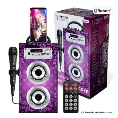 Bluetooth Karaoke Party Speaker with Microphone and Remote Control