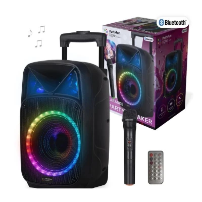 Bluetooth Karaoke Party Speaker with Wireless Microphone and Remote Control
