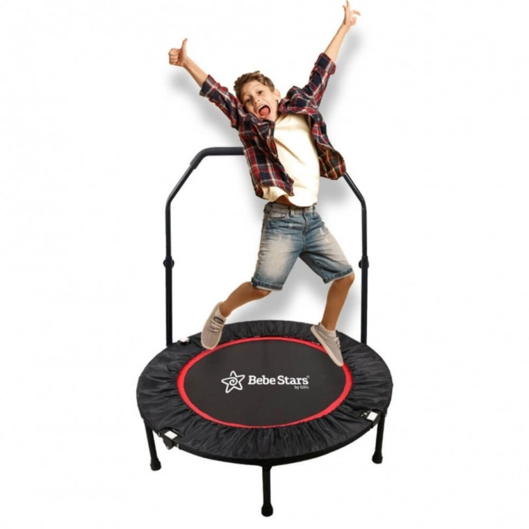 Trampoline with handlebar 102cm Red