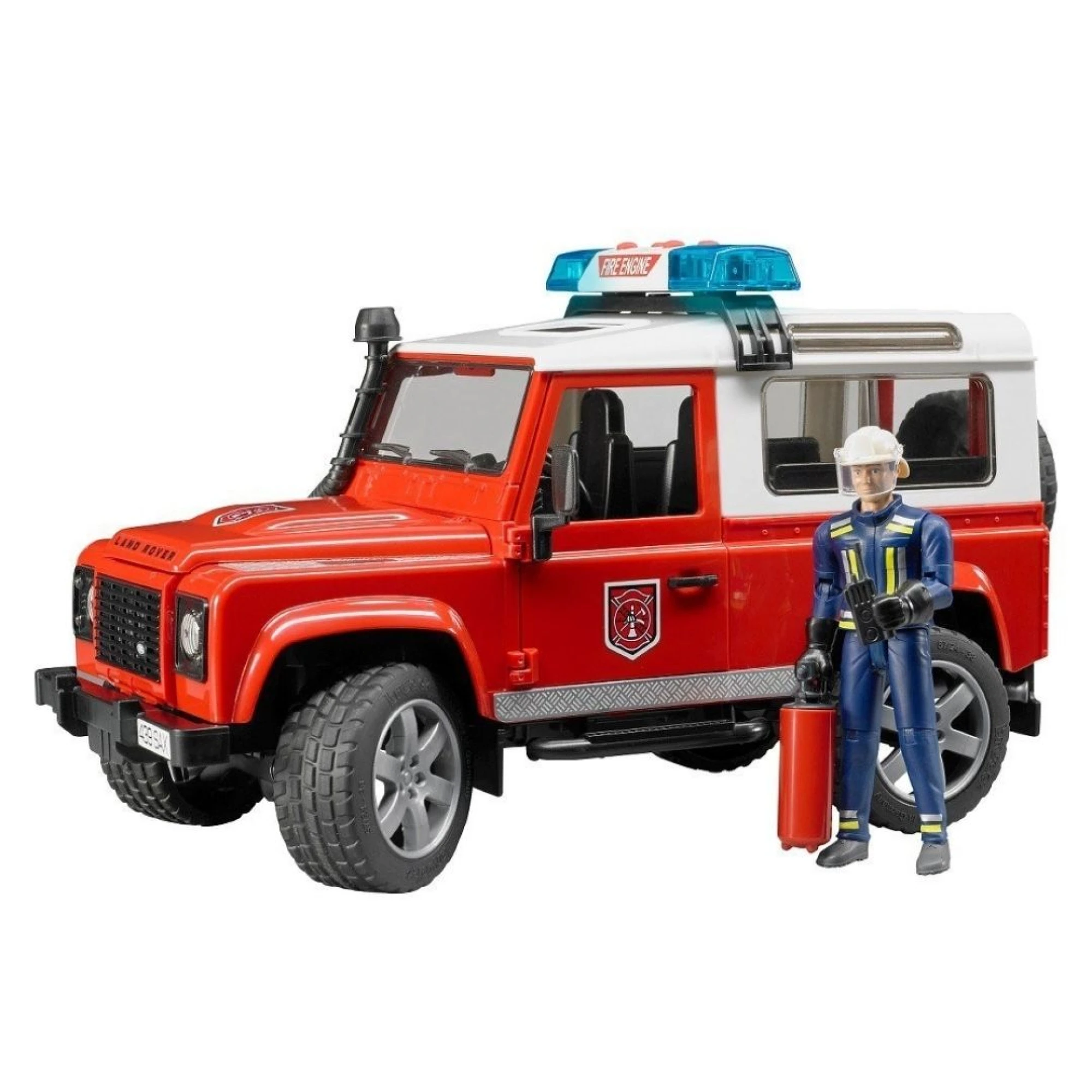 Bruder Land Rover Fire Department Vehicle w/ Fireman