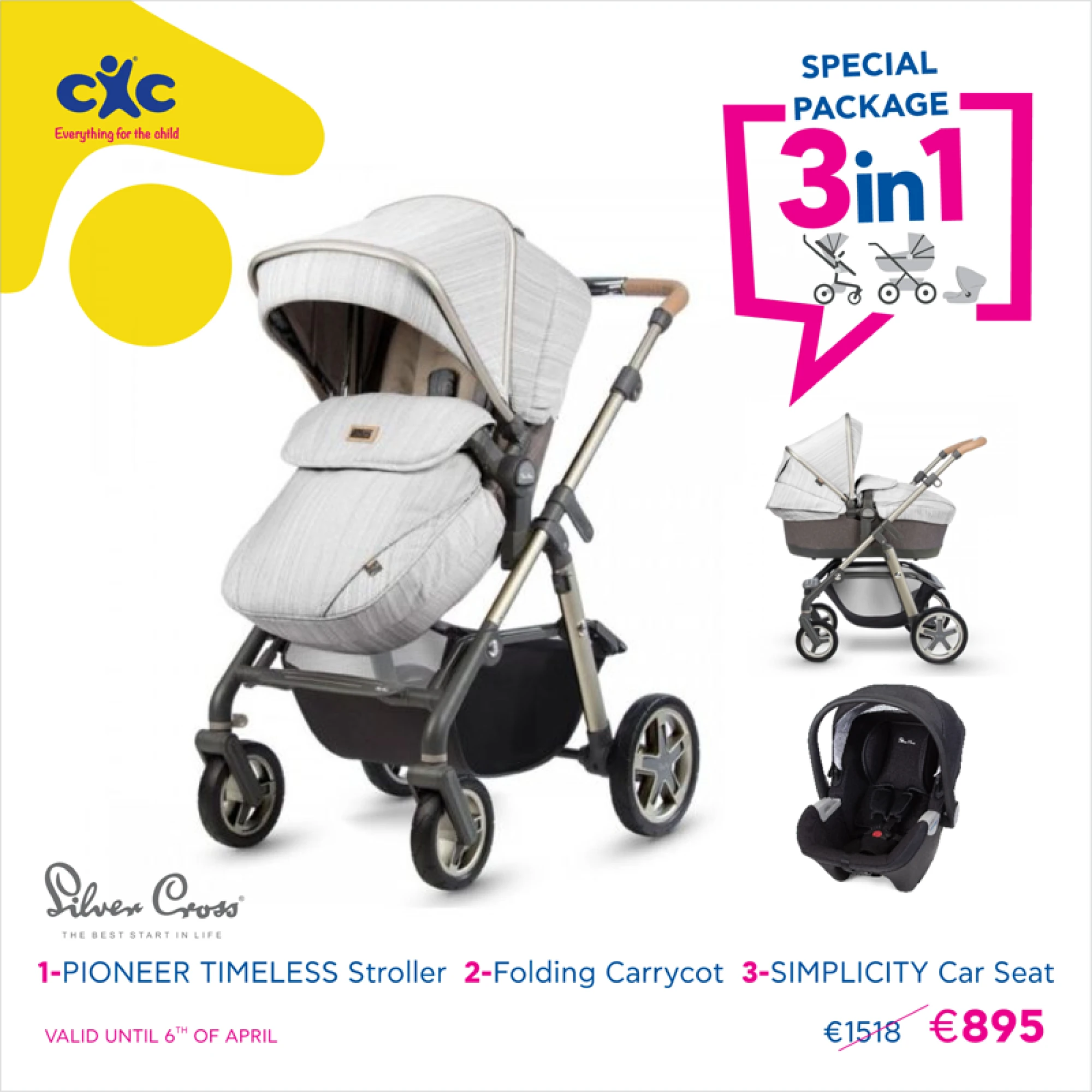 Silver Cross Special Package 3in1 Pioneer Timeless