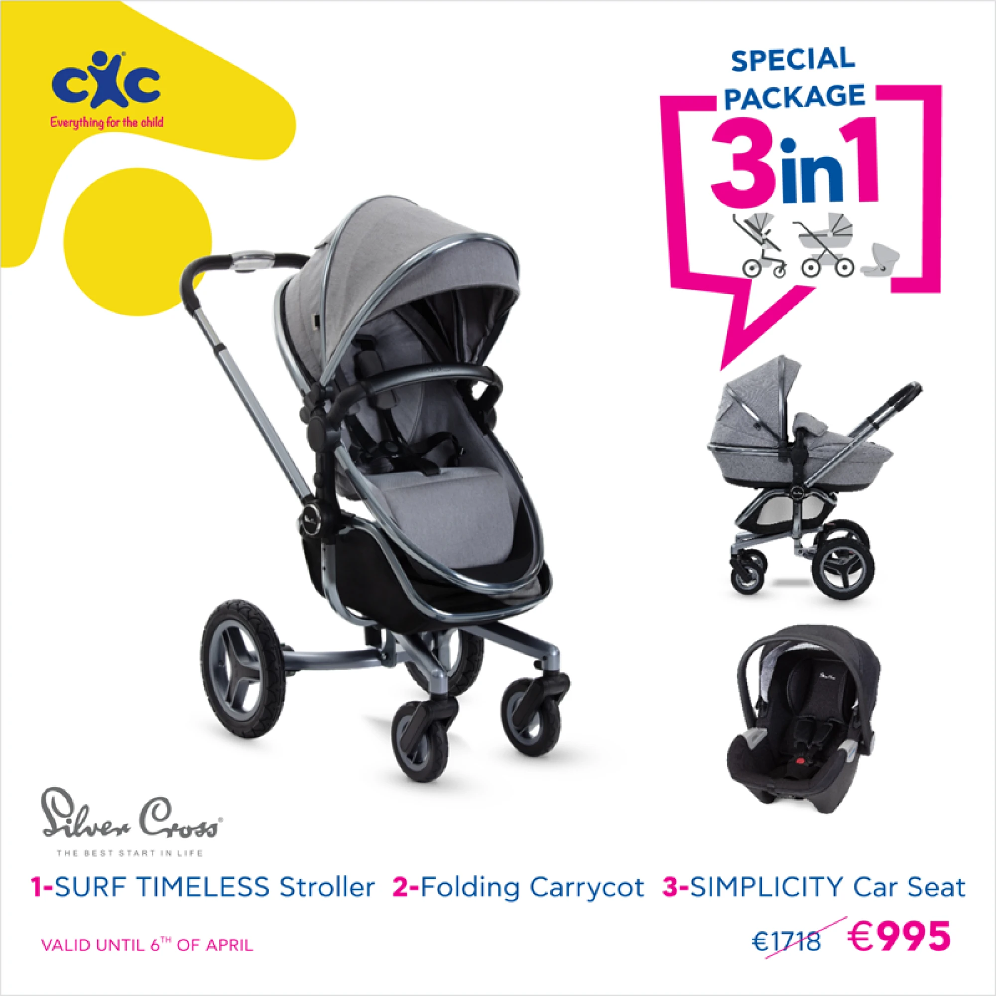Silver Cross Special Package 3in1 Surf Timeless