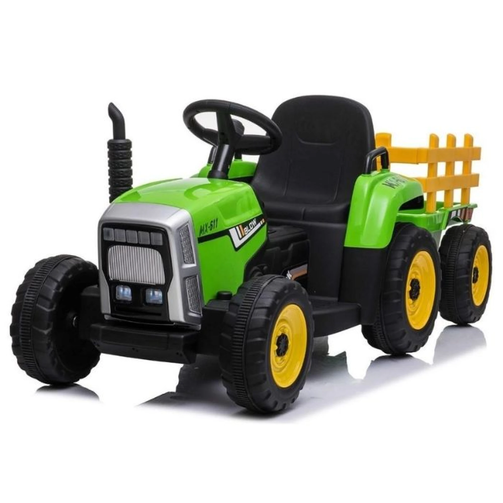 Green Electric Tractor with Body - 12V